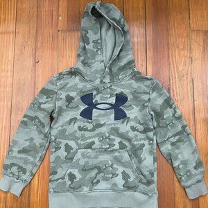 Under Armour hoodie - green camo with blue logo